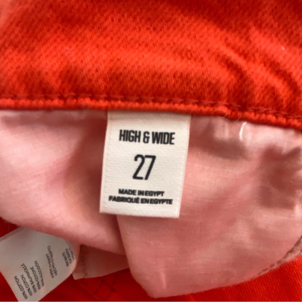 BDG High & Wide Jeans Size 27 Red Orange High Rise Wide Leg Denim EUC - Picture 6 of 12